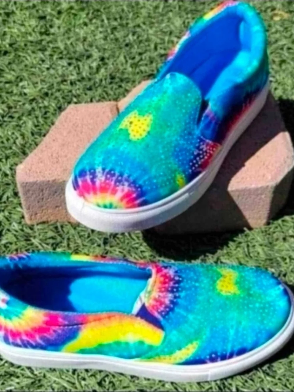 Kids Tie-Dye Slip-On Sneakers - Blue Multi Size 3